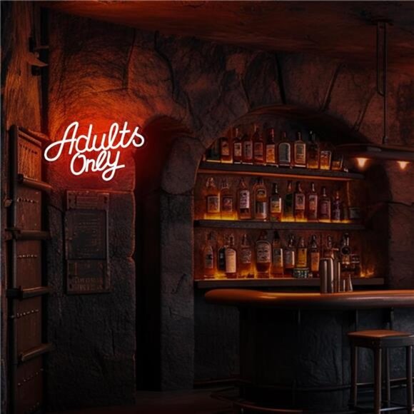 Adults Only Neon Sign for Wall Decor Red Text Light Up Sign Business Signs Neon - Picture 6 of 6